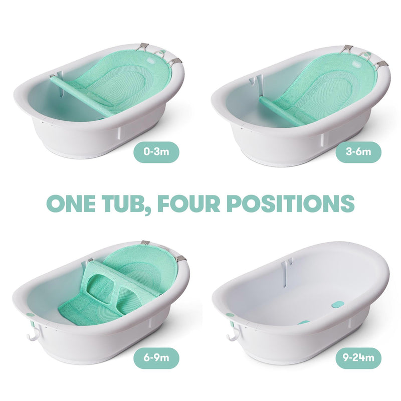 4 in 1 Grow With Me Baby Bathtub with Removable Bath Seat & Backrest Green