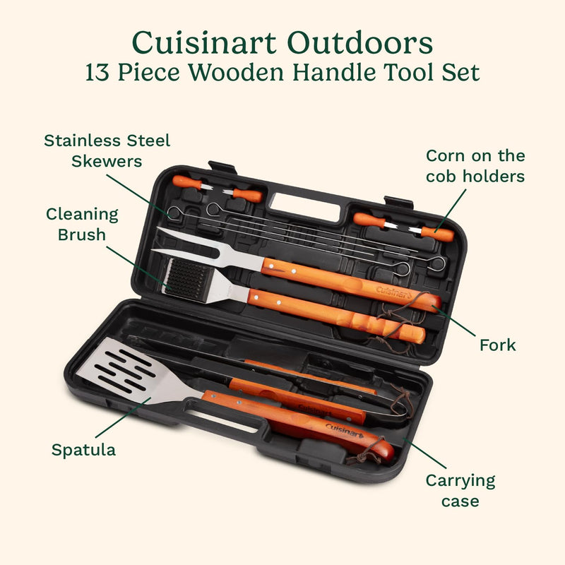 Cuisinart 13-Piece Stainless BBQ Grill Tool Set with Case