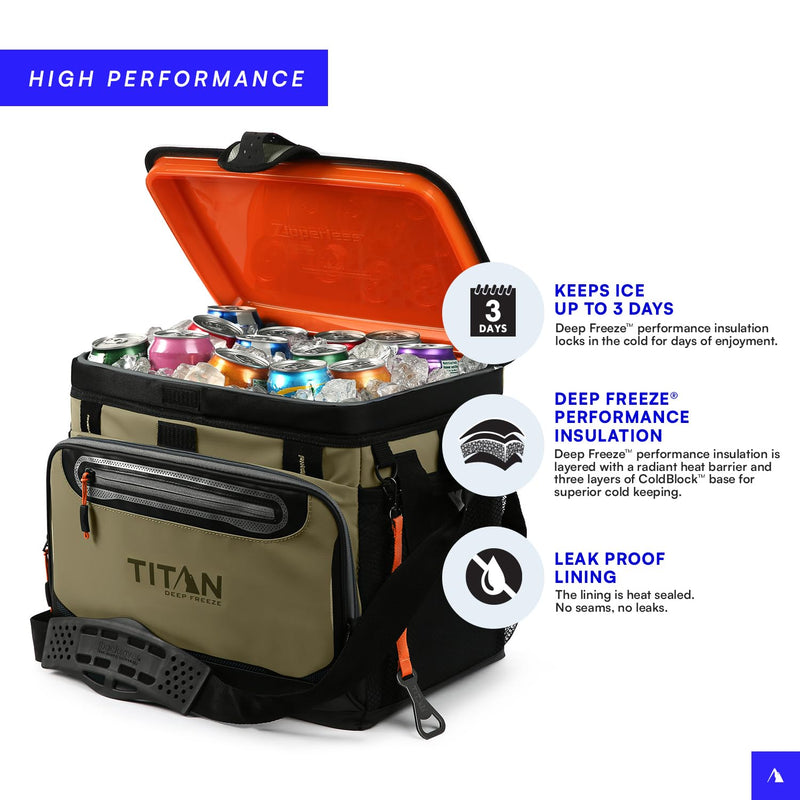 Titan Arctic Zone 30-Can Zipperless Cooler with Hardbody Liner