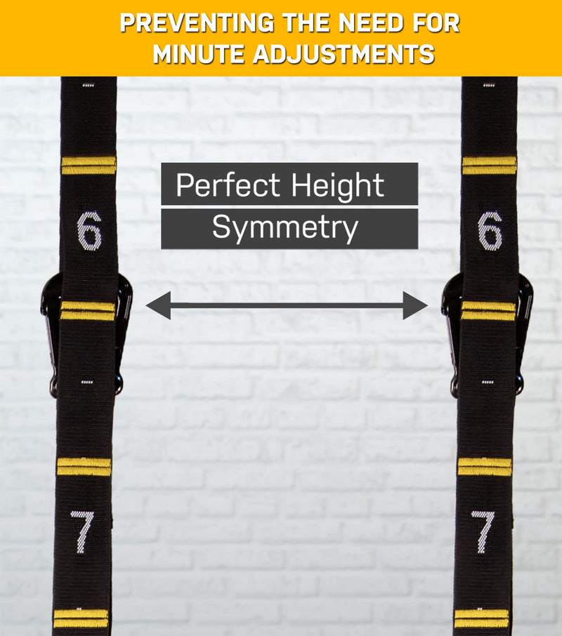 Double Circle Wood Gymnastic Rings 1.25 Inch with Quick Adjust Numbered Straps