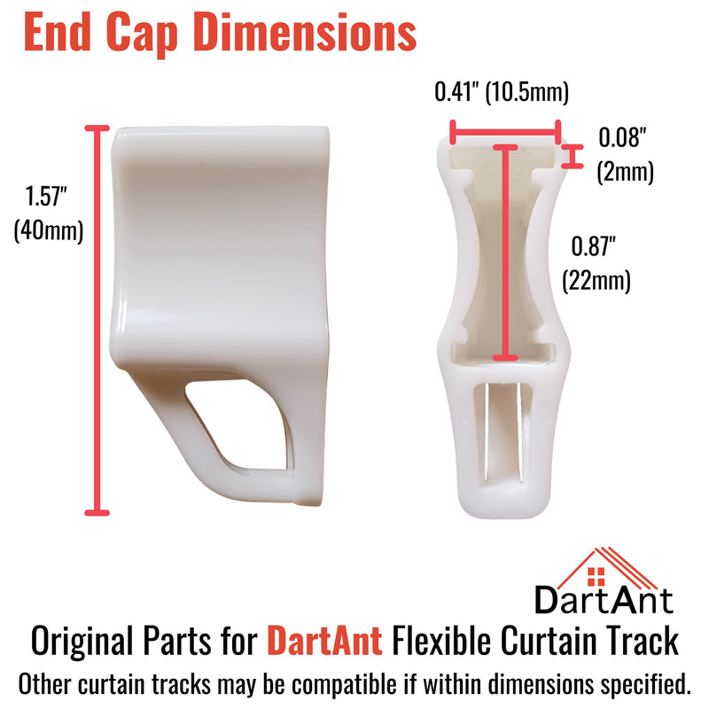 Dartant End Caps 4 Pack Flexible Curtain Track Rv Shower Hospital Window Hooks