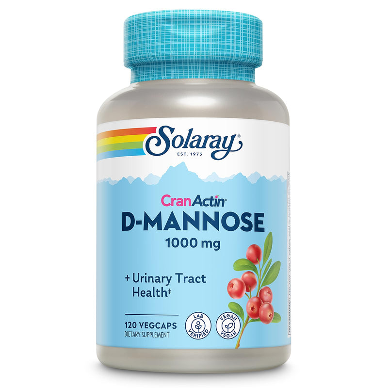 Solaray D-Mannose 1000mg CranActin Cranberry Extract & Vitamin C 120 VegCaps