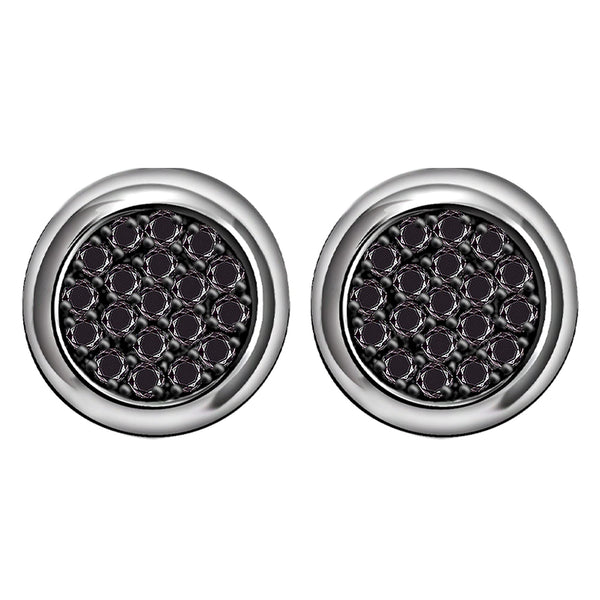 Giva 925 Sterling Silver Hypoallergenic Classic Black Sphere Earrings Studs