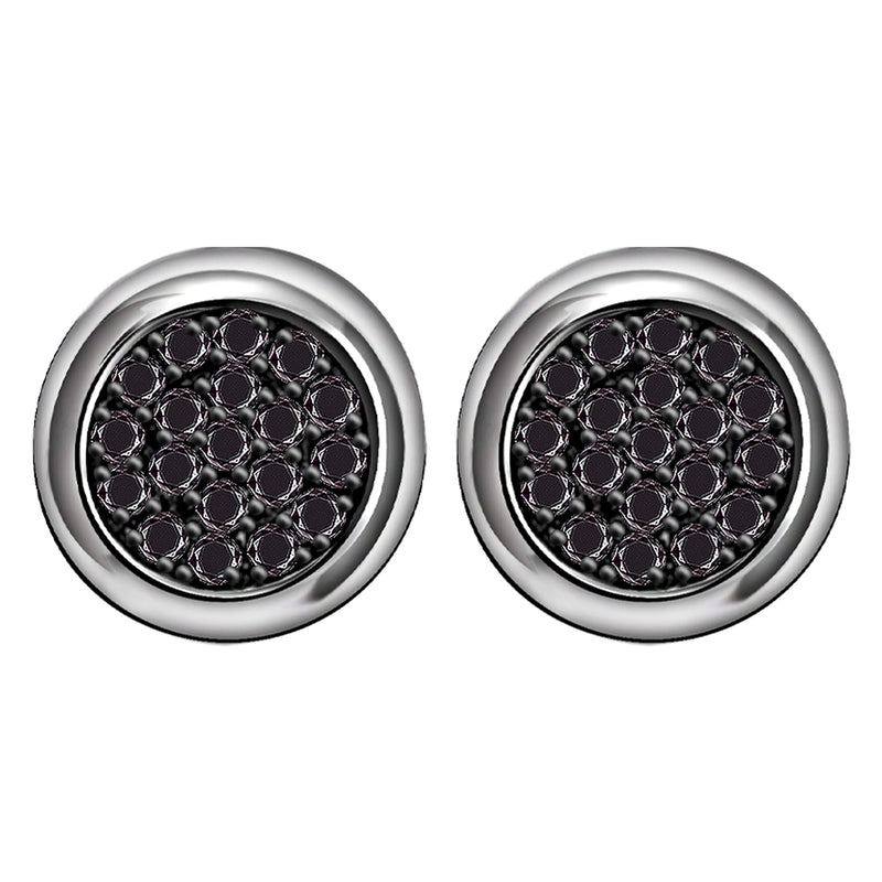 Giva 925 Sterling Silver Hypoallergenic Classic Black Sphere Earrings Studs