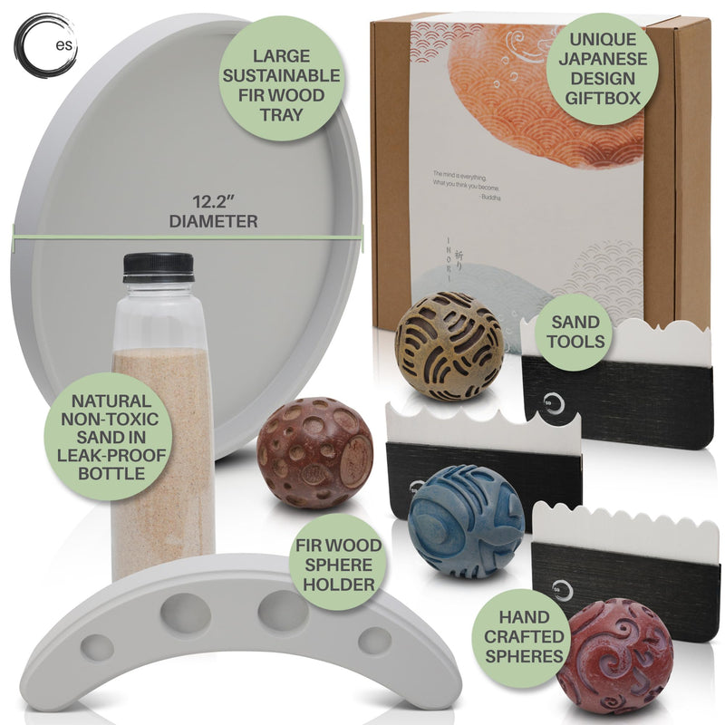 Enso Japanese Zen Garden Kit Meditation Therapy Set