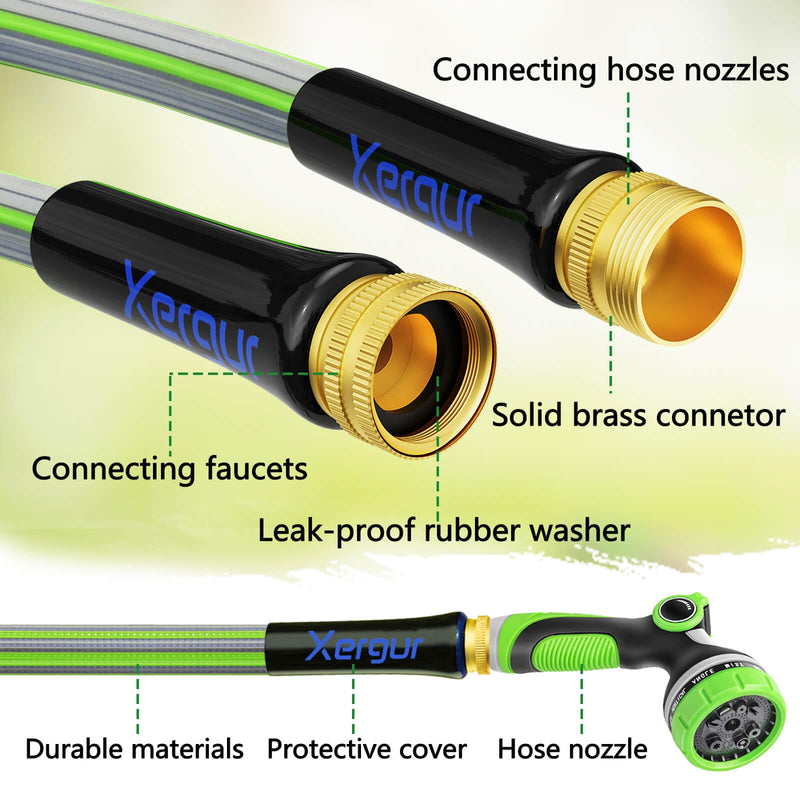 Expandable Garden Hose Water Pipe Flexible With 7 Function Spray Nozzle 50ft