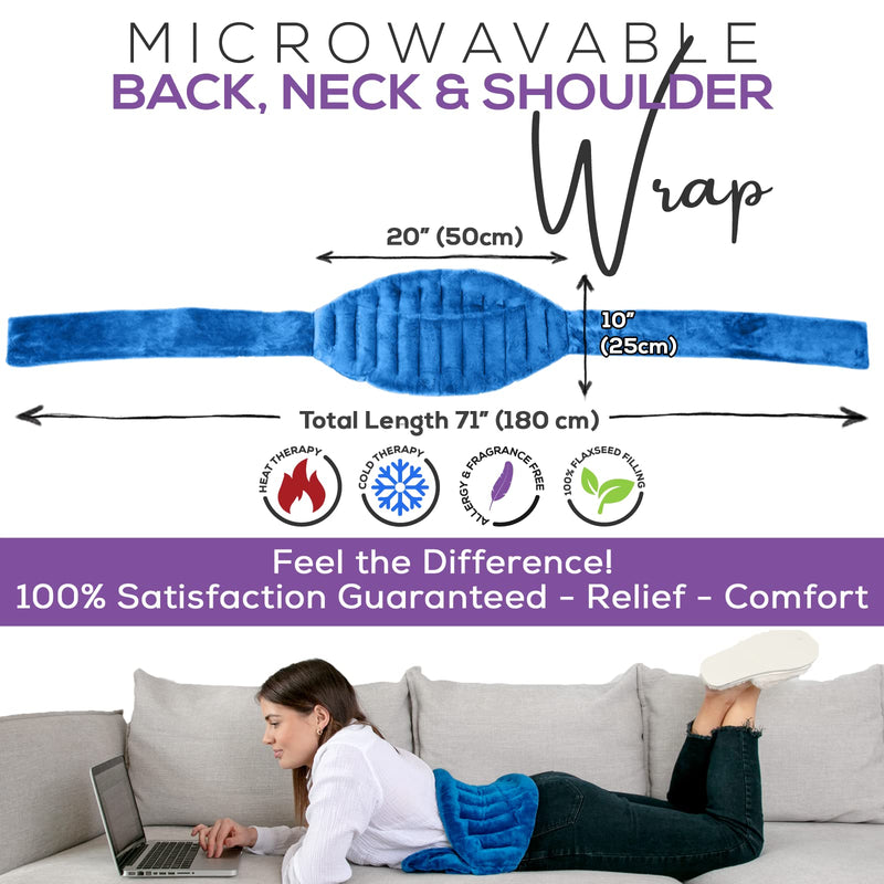 Microwavable Heating Pad for Pain Relief XL Blue