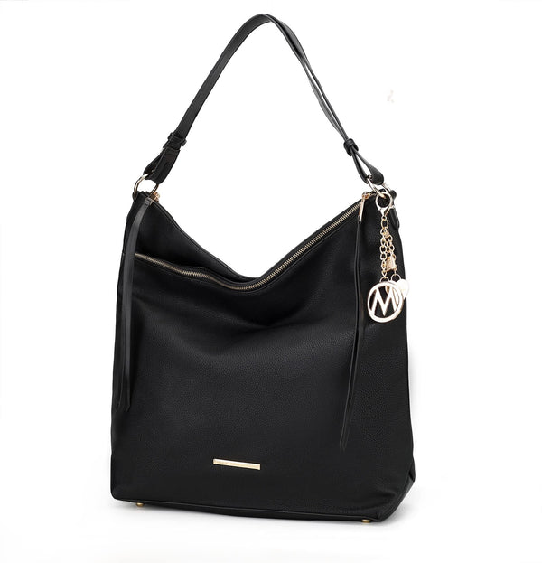 MKF Collection Elise Hobo Handbag Vegan Leather Women by Mia k - Black - Vegan Leather