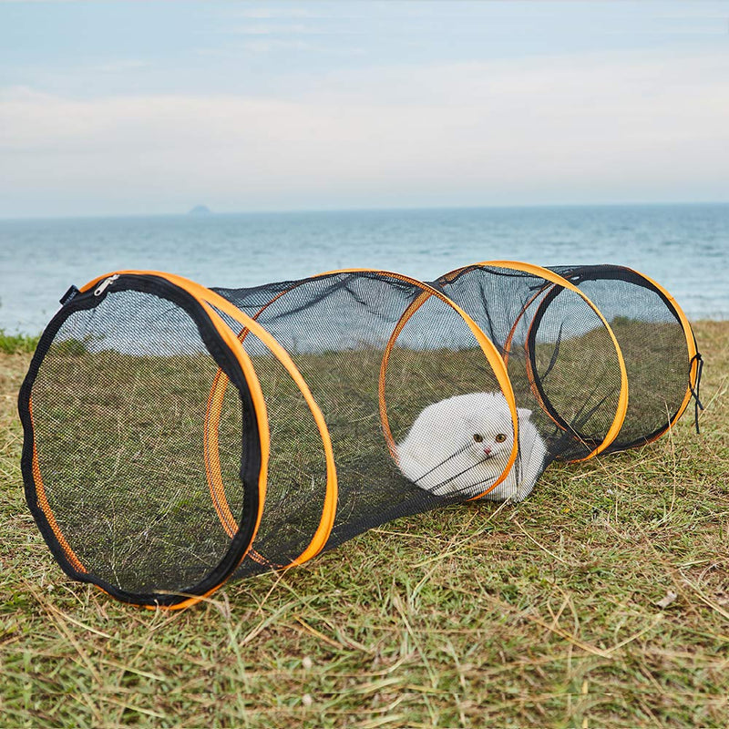 Alfa Gear Folding Mesh Tunnel for Cats, Indoor/Outdoor Play, 2 Pcs