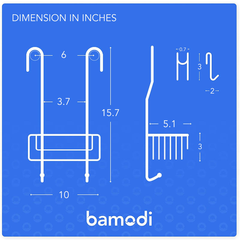 Bamodi Shower Caddy Hanging Stainless Steel Rustproof Bathroom 15.7x9.8x5 Inches