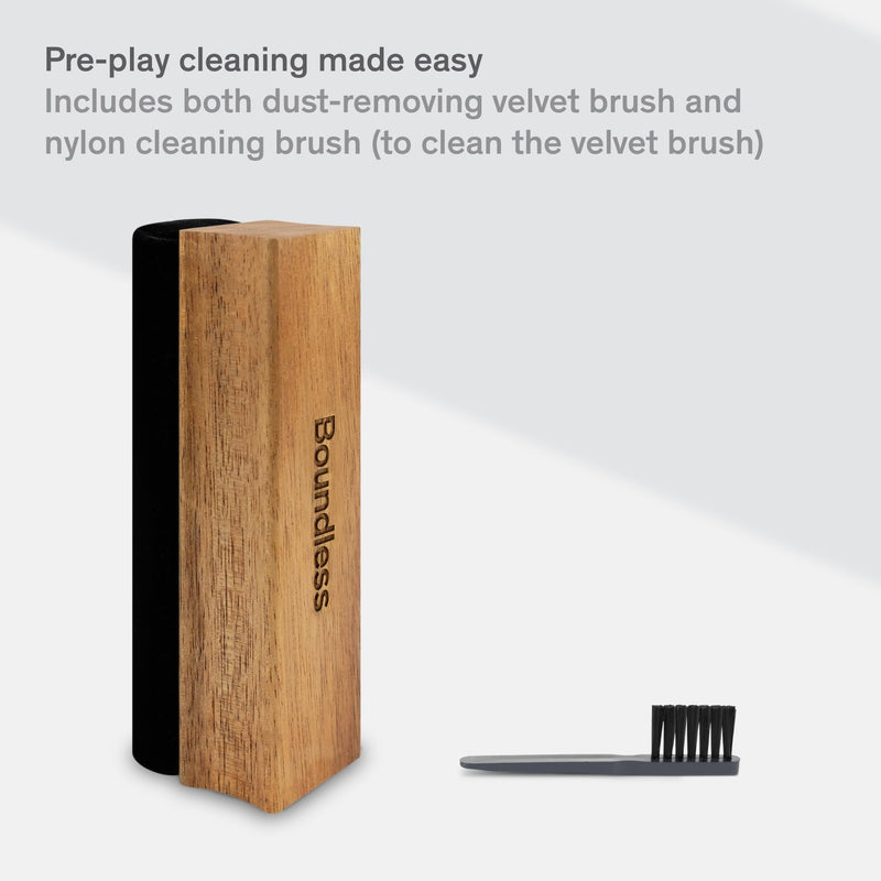 Velvet Vinyl Record Cleaning Brush with Acacia Wood Handle