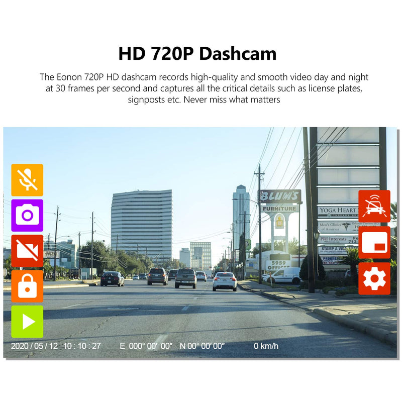 R0015 Smart Dashcam Eonon Hd 720p Compatible With All Eonon Car Stereos Ga2185