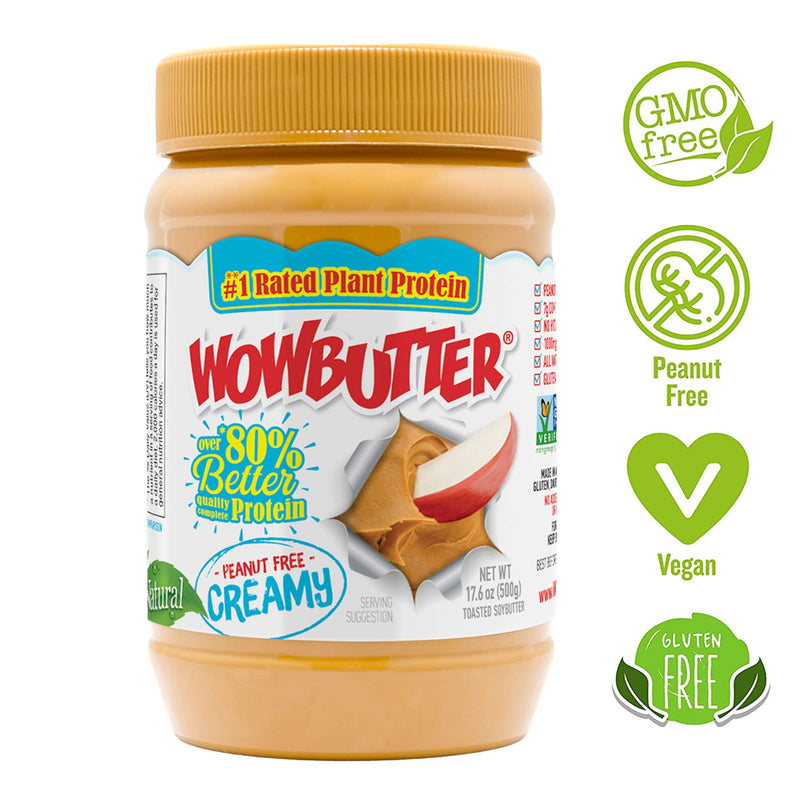 WOWBUTTER Soy Based Nut Free Butter Spread 17.6 Ounce Pack of 6