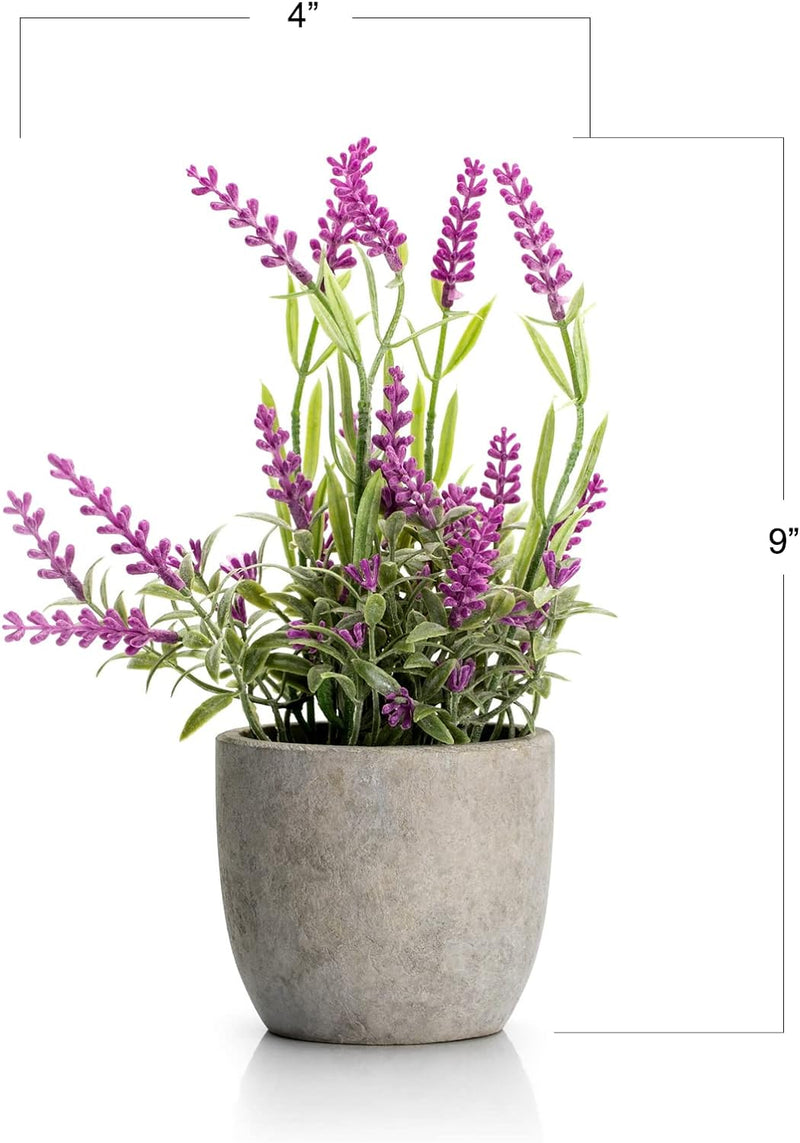 Velener Mini Fake Lavender Flowers In Pot Color gold Size Set Of 3