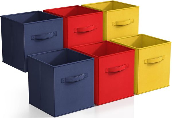 Sorbus 11 Foldable Storage Cubes 6 Bins With Handles for Nursery Closet Toys