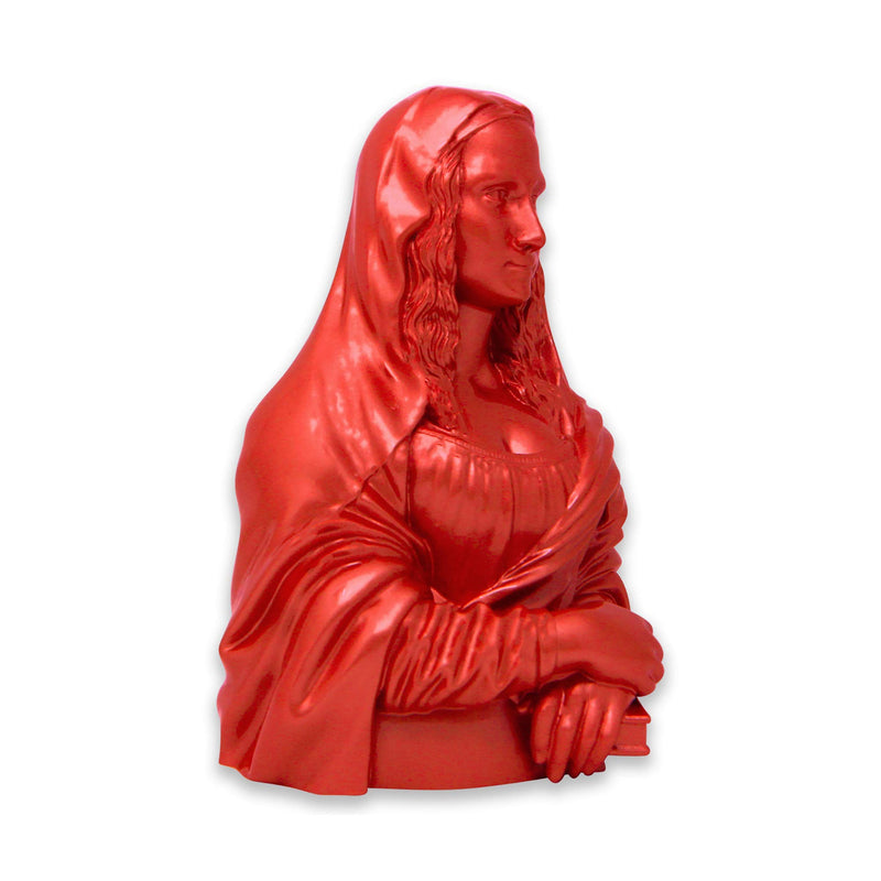 Exclusive Mona Lisa Statue Resin Glass Coat 10 Inches Height 3 Lbs Red