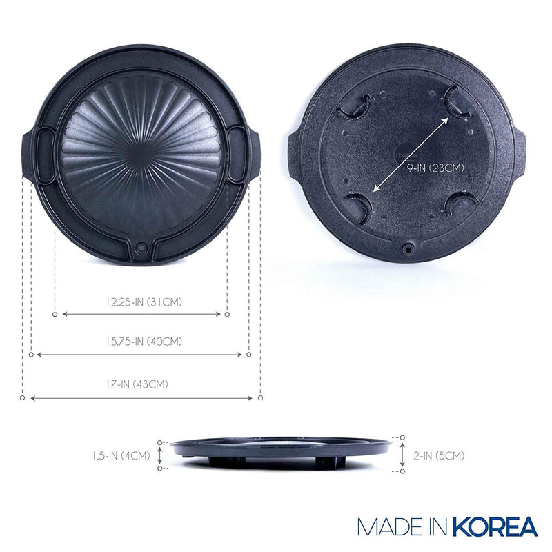 Cookking Master Grill Pan Korean Bbq Stovetop Nonstick Smokeless Cast Aluminum