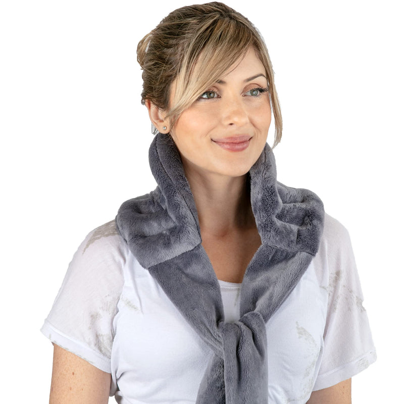 Microwavable Neck and Shoulder Wrap Heating Pad - Gray