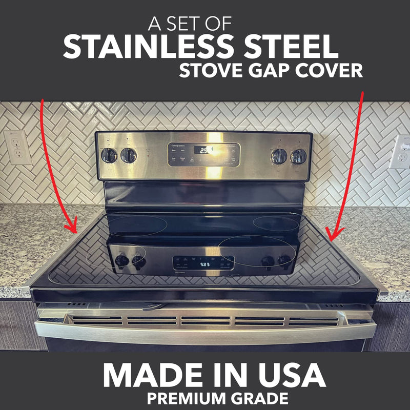 Stainless Steel Stove Gap Covers - Heat Resistant, 25" Long