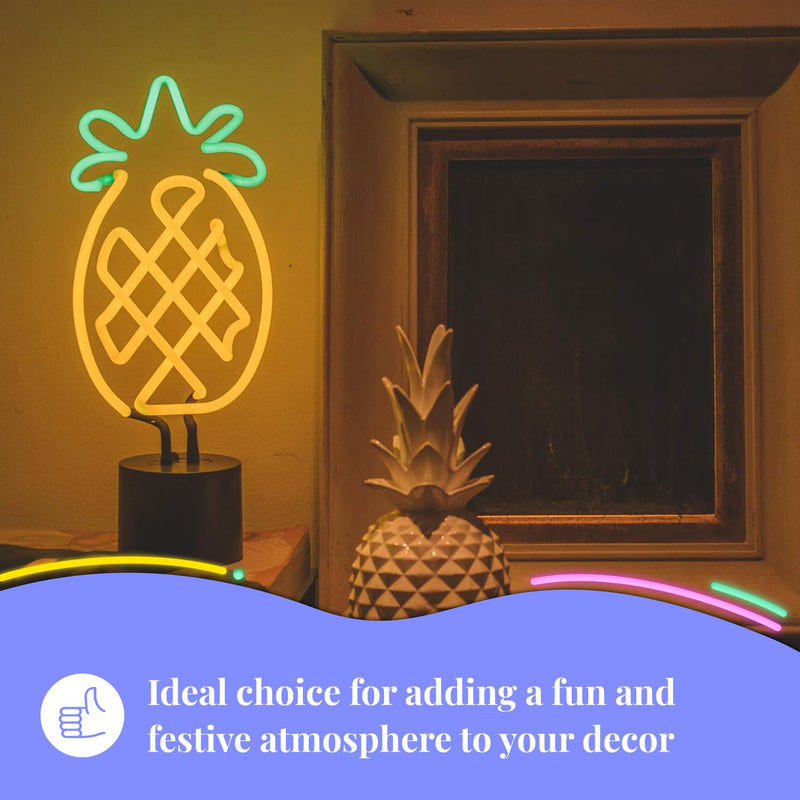 Amped & Co Pineapple Neon Desk Light 6 X 17 Inch Led Neon Decoration