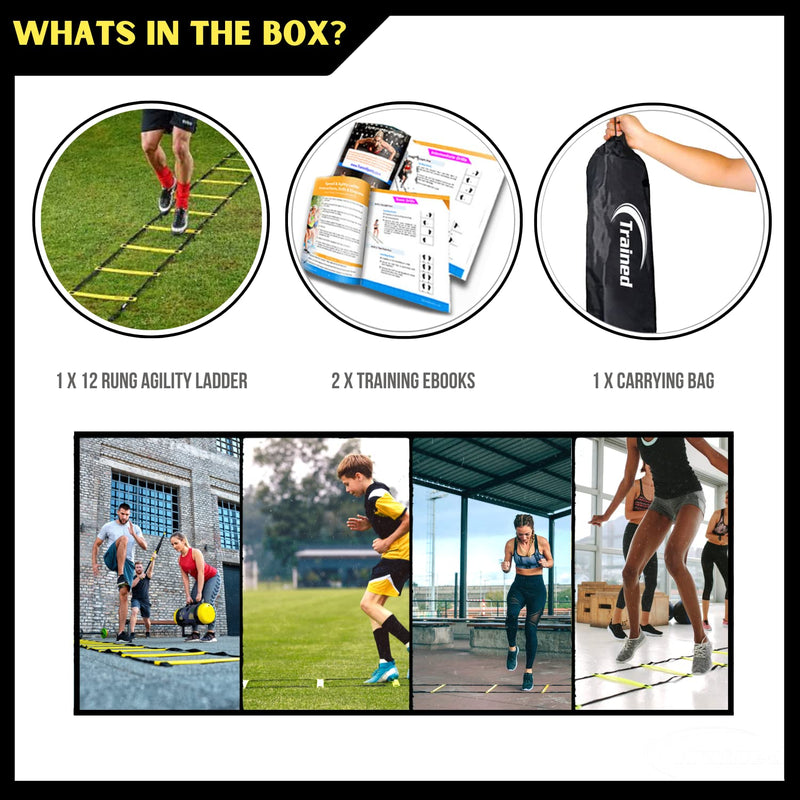 Pro Agility Ladder Bundle with Sports Cones, eBooks & Carry Case