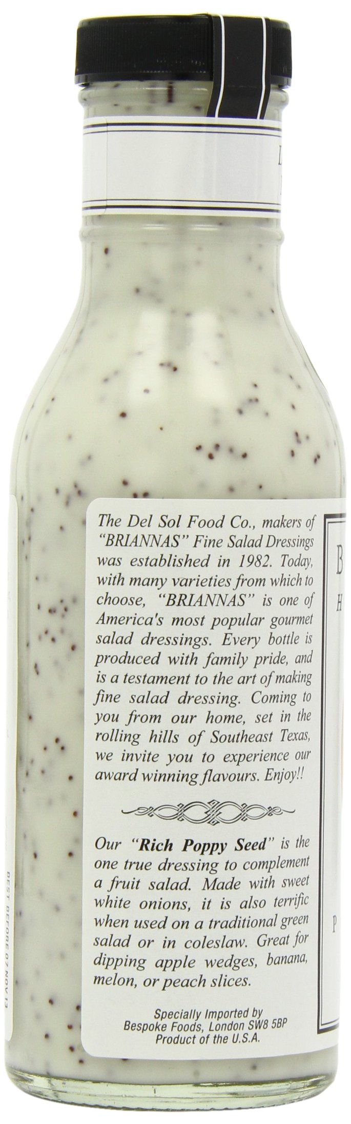 Briannas Home Style Rich Poppy Seed Dressing - 12 Fl Oz (Pack of 6)