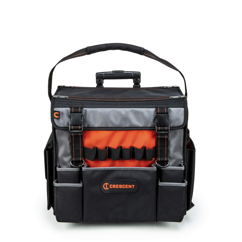 Crescent 18-Inch Professional Rolling Tool Bag, Orange