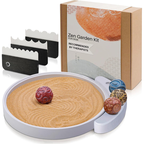 Enso Japanese Zen Garden Kit for Desk Inori Premium Meditation Therapy Set