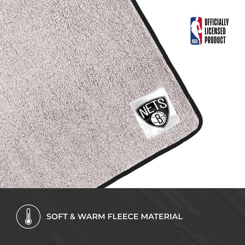 Brooklyn Nets NBA Sherpa Throw Blanket - 60" x 50" Black