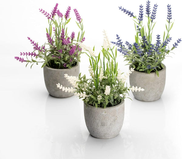 Velener Lavander Fake Plants MultiColor Size 8 Inch