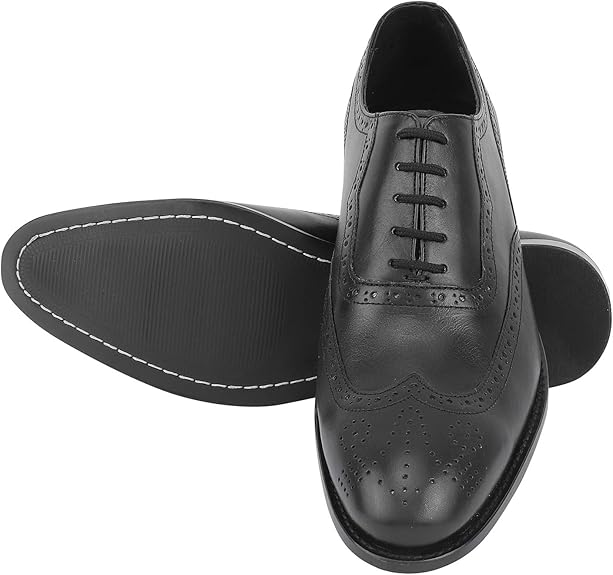 Men's Black Burnished Oxford Dress Shoes - Size 8