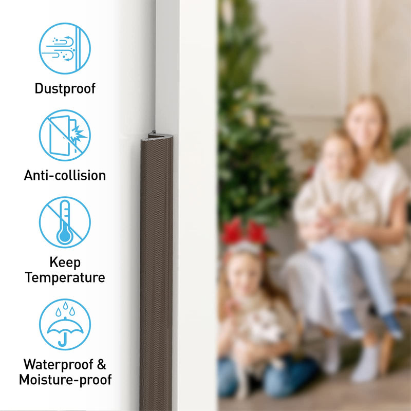 21 Ft Brown Foam Door Soundproof Weather Stripping Seal