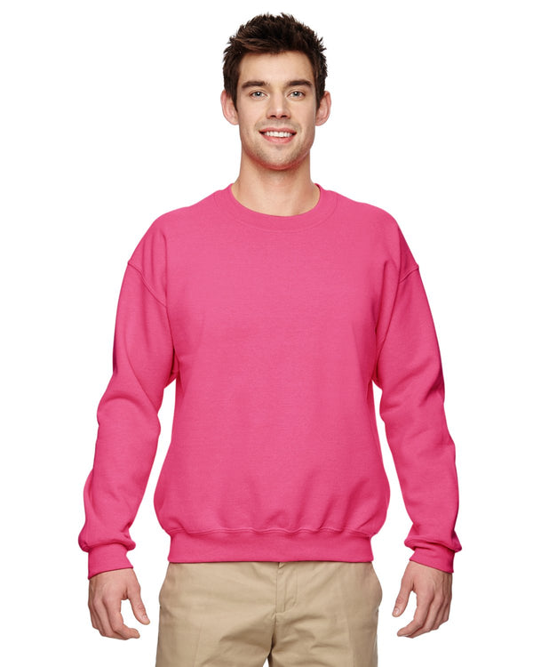 Gildan Men's Heavy Blend Crewneck Sweatshirt Safety Pink Medium