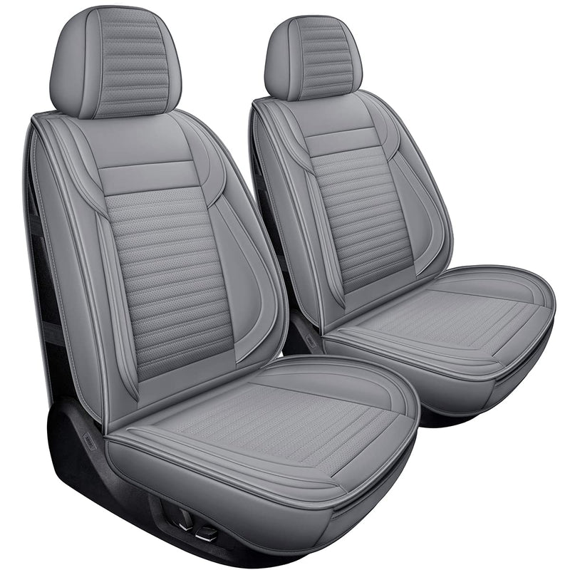 Universal Faux Leather Car Seat Covers - Full Set Gray