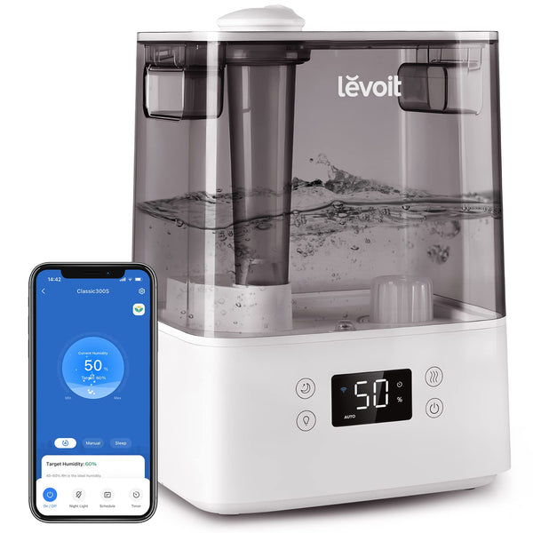 Levoit Smart Humidifier 6l Cool Mist Essential Oil Diffuser App Voice Control Gray