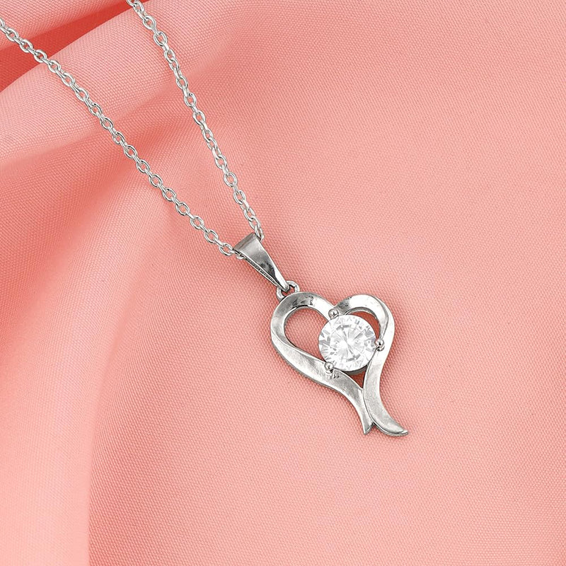 Giva Women's Metal 925 Sterling Silver Zircon Curl Heart Necklace