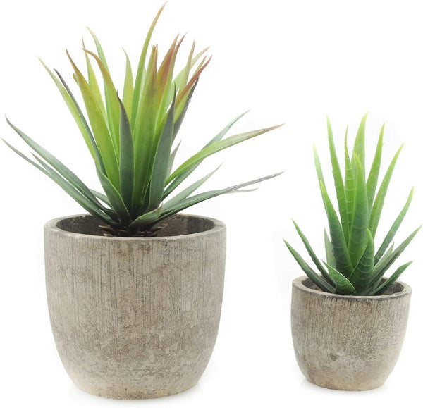 Velener Artificial Aloe Plant Color Kelly Green Size Set of 2