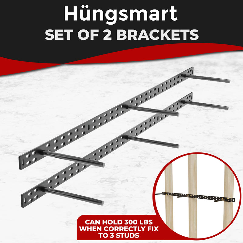 Set of 2 Heavy Duty Floating Shelf Brackets 38 Inch 8 Inch Rods Multimount