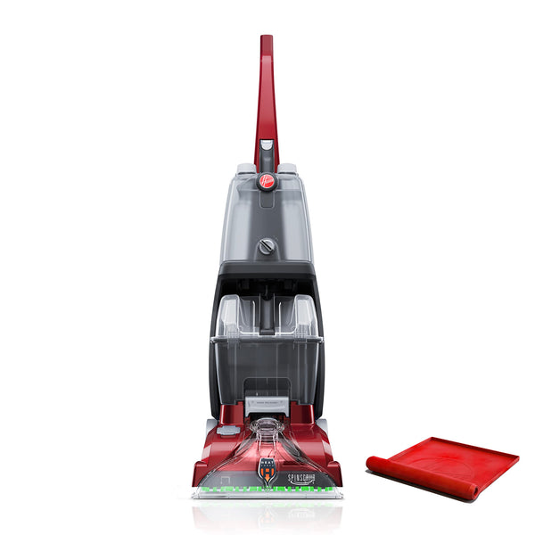 Hoover Power Scrub Deluxe Carpet Cleaner with Storage Mat Upright Red