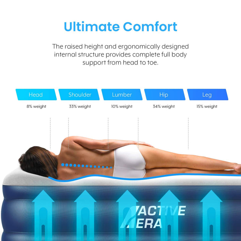 Active Era Air Bed Premium Single Size Air Bed a Built in Electric Pump & Pillow