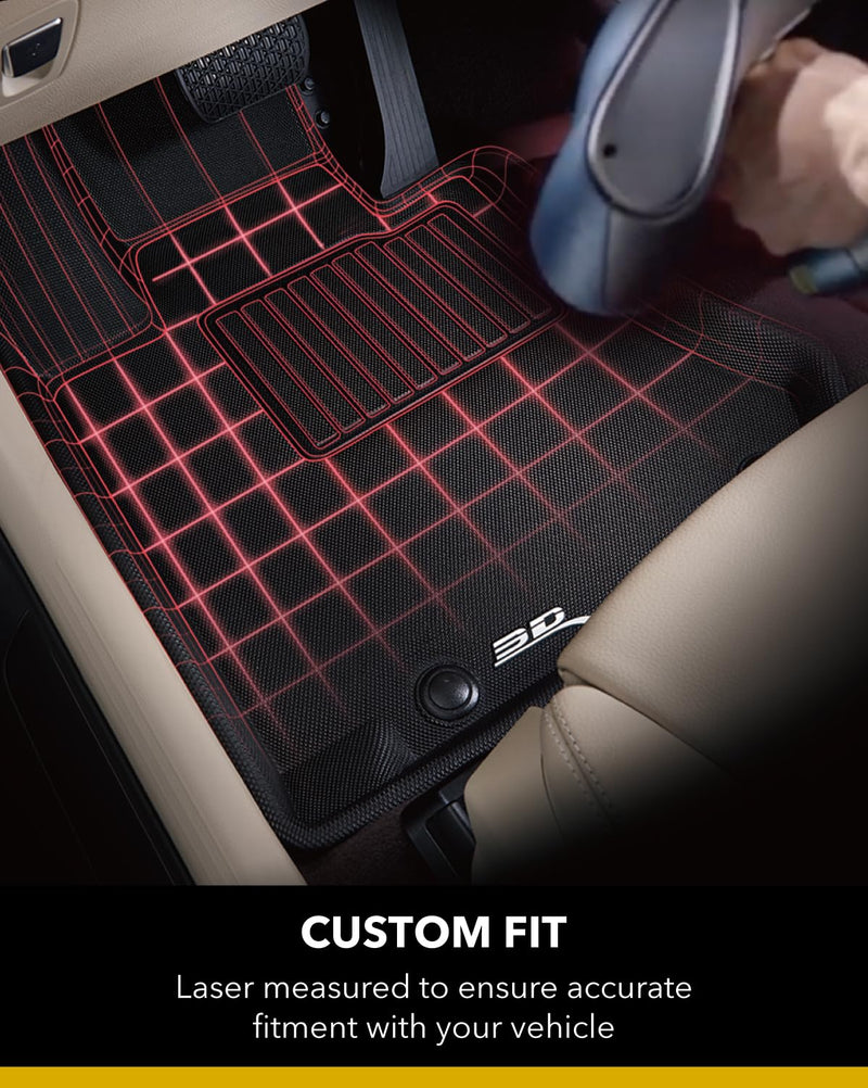 3D MAXpider Custom Fit Kagu Floor Mat (Black) Compatible with Tesla Model 3 2020-2023 - Full Set