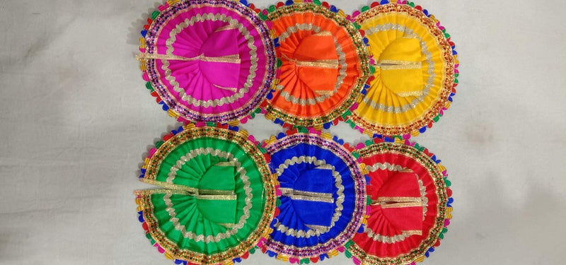 Yamuna Poshak Bhandar Ladoo Gopal Summer Poshak Set of 6 Beautiful Kanha Ji Net Embroidery Dress Poshak -Size 2 Laddu Gopal Heavy Dress