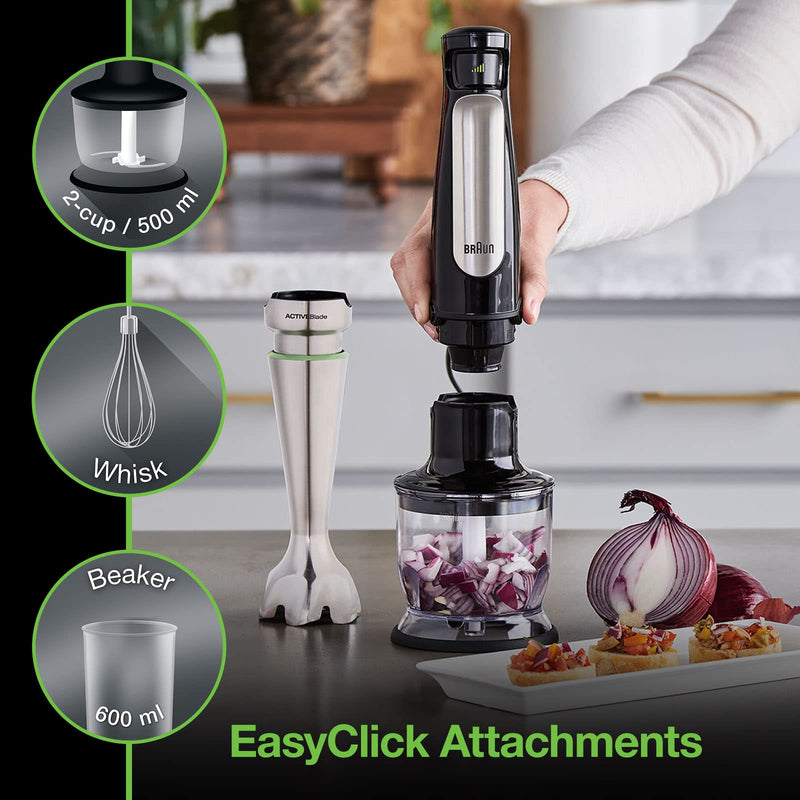 Braun Mq7035 Immersion Hand Blender 500w Includes Chopper Whisk Beaker