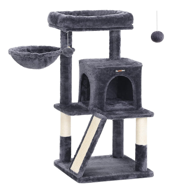 Feandrea 37.8 Inch Cat Tree Multi Level Tower With Perch Cave & Scratching Posts