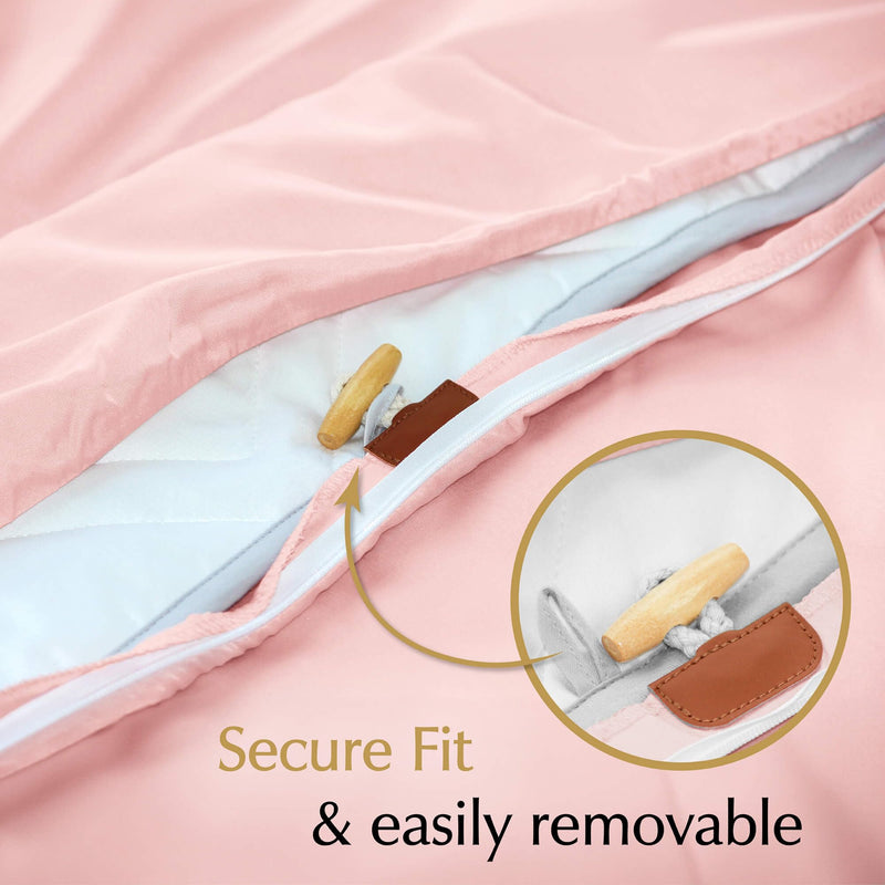 Silky Soft Bamboo Weighted Blanket Cover 48x72 Twin Size Pastel Pink