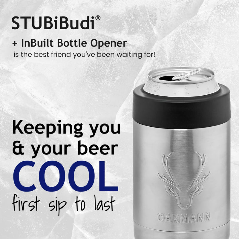 OAKMANN Stainless Steel Insulated Beer & Can Cooler with Opener