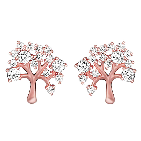 Giva 925 Sterling Silver Hypoallergenic Rose Gold Tree of Life Earrings