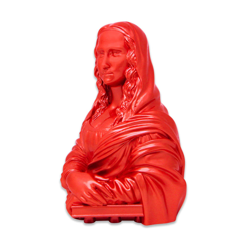 Exclusive Mona Lisa Statue Resin Glass Coat 10 Inches Height 3 Lbs Red