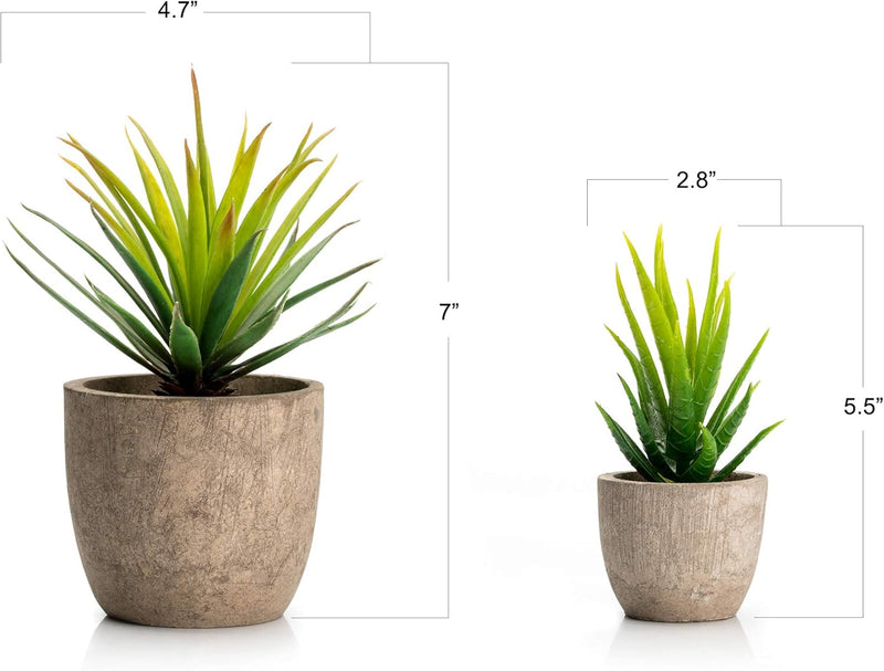 Velener Artificial Aloe Plant Color Kelly Green Size Set of 2