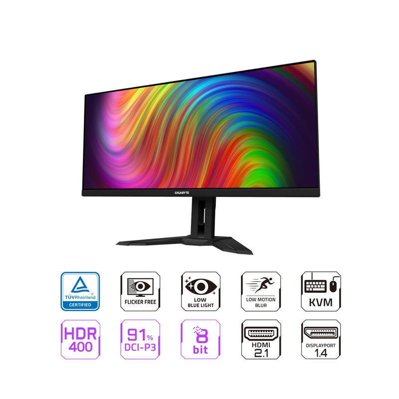 Gigabyte M34wq 34 Inch Ultrawide 144hz Gaming Monitor With Kvm Hdr Ready